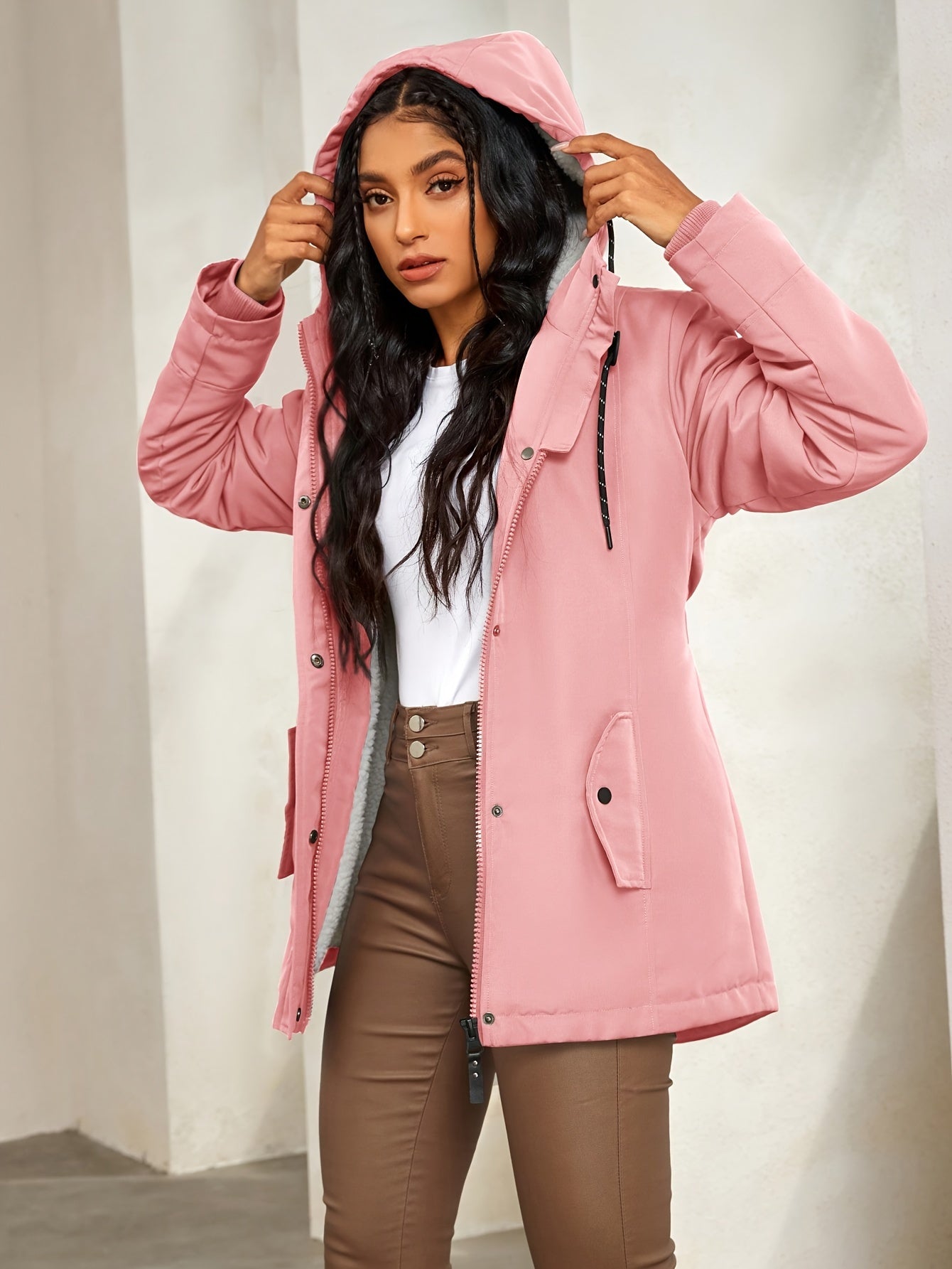 Krohn-e | Winter Casual Cozy mit Fleece-Futter und Kapuze für Damen Ideal für Herbst-Winter
