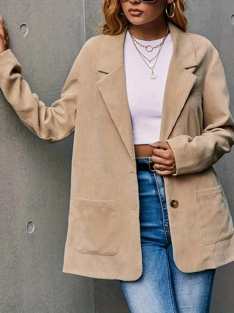 Stilvoller Cordblazer mit Revers von Shinelle für Damen