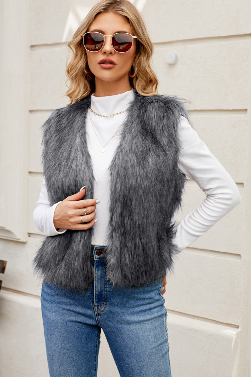 Krohn-e | Faux Fur Weste Elegant und Zeitlos Weicher Komfort