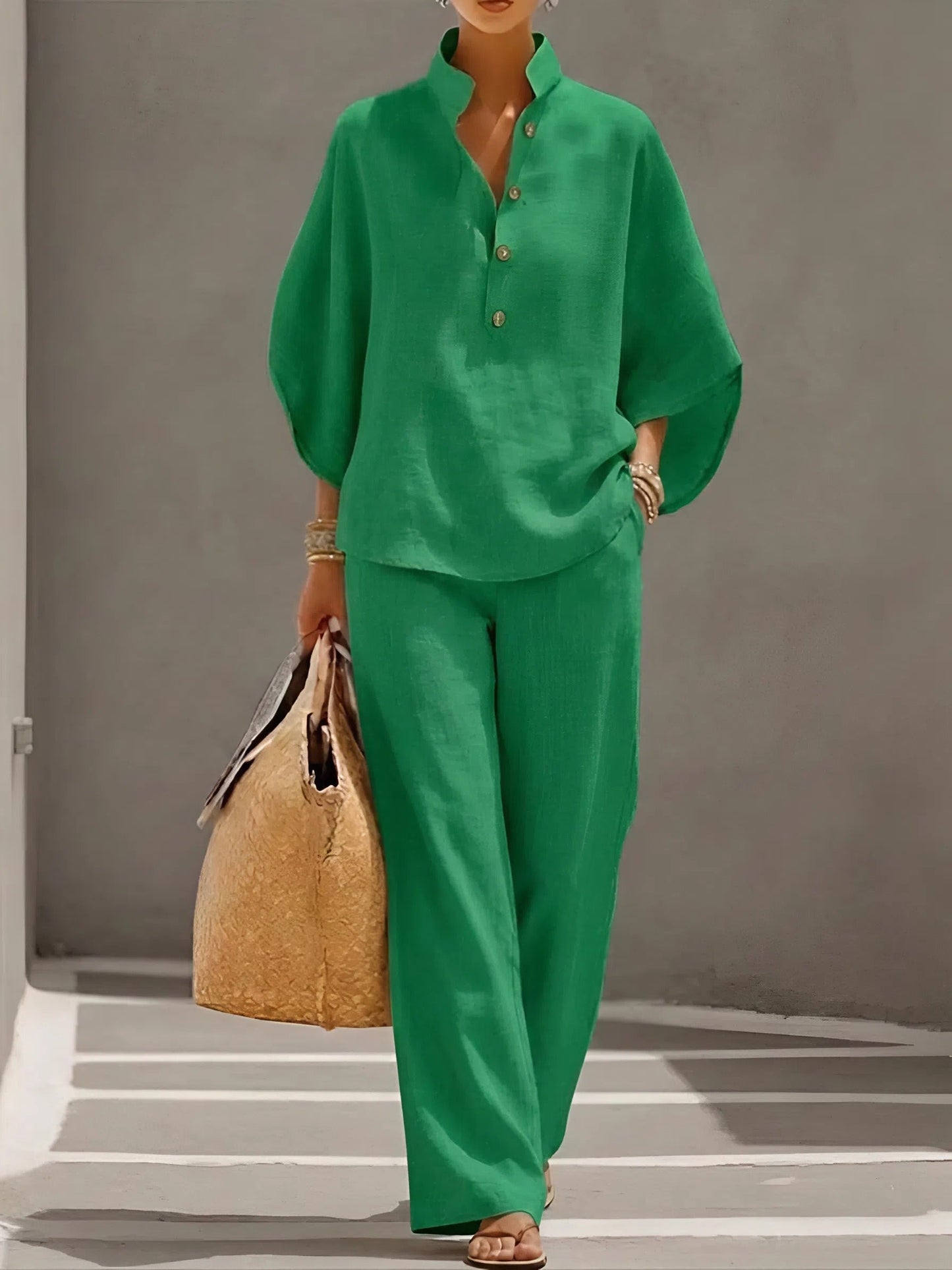 Beatrice | Damen Zweiteiler Set mit weiter Hose