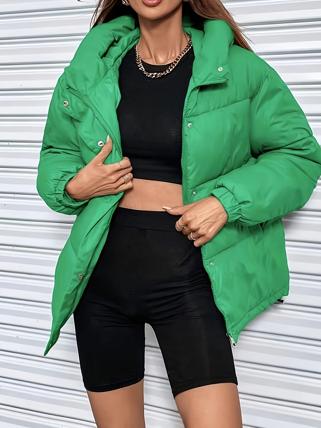 Krohn-e | Dicke Lässige Winterjacke mit Kapuze und Reißverschluss für Frauen Perfekt für Herbst-Winter