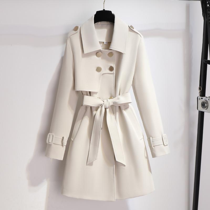 Krohn-e | Damen Stilvoll Trenchcoat Weiß