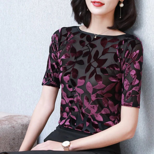 Komfortable Samt-Sommerbluse Anastasia