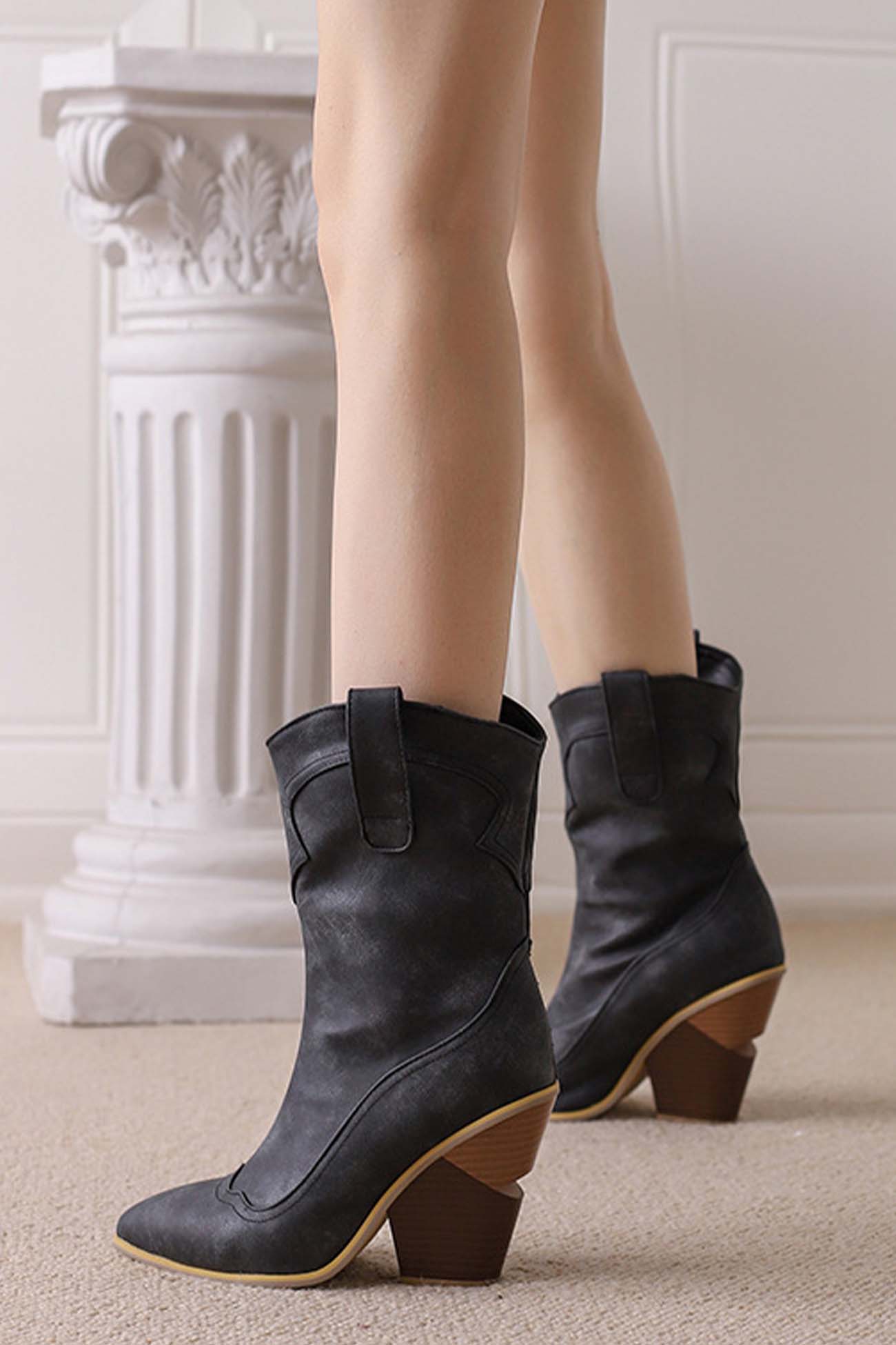 Krohn-e | Spitz Zulaufende Western-Stiefel Bis Zur Wade