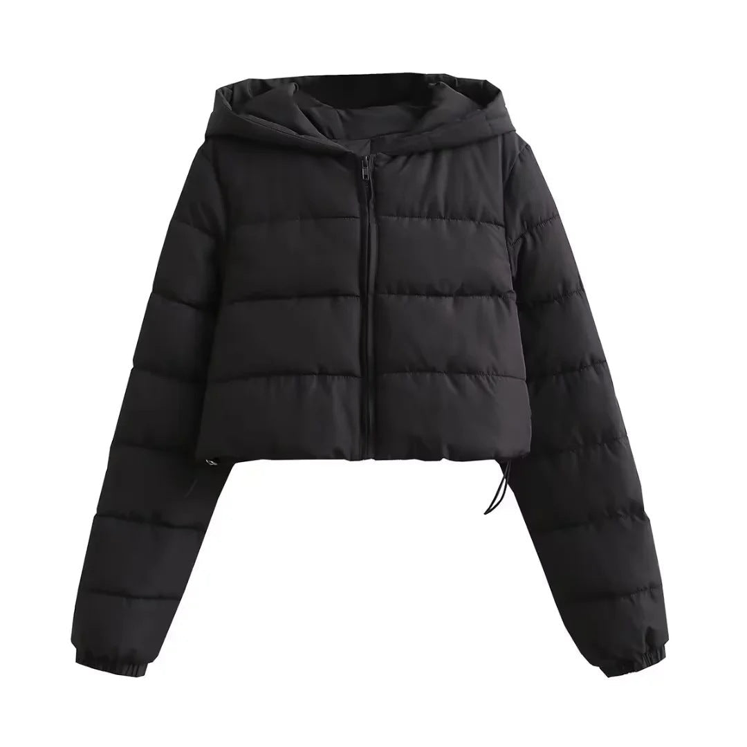 Krohn-e | Kapuzen Cropped Slim Winterjacke