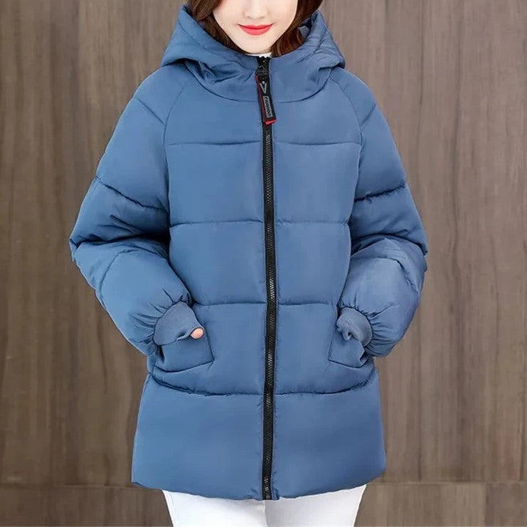 Krohn-e | Lange mit Kapuze und Lockerer Schnitt für Frauen Ideal für Den Winter