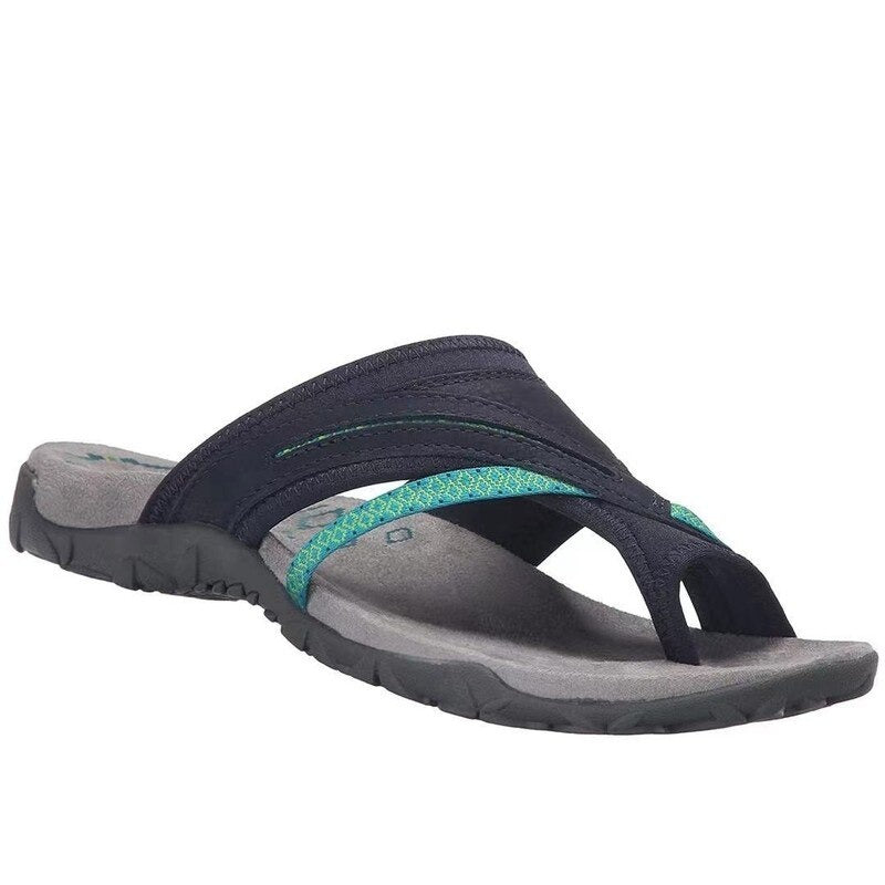 Melody | Damen Zehensteg Sandalen Flach Sportlich Sommer