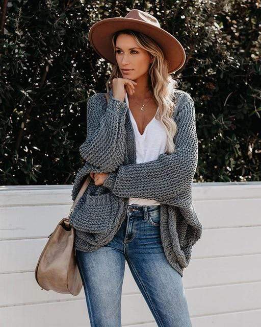 Krohn-e | Boho Strickcardigan Lockeres Design mit Praktischen Taschen