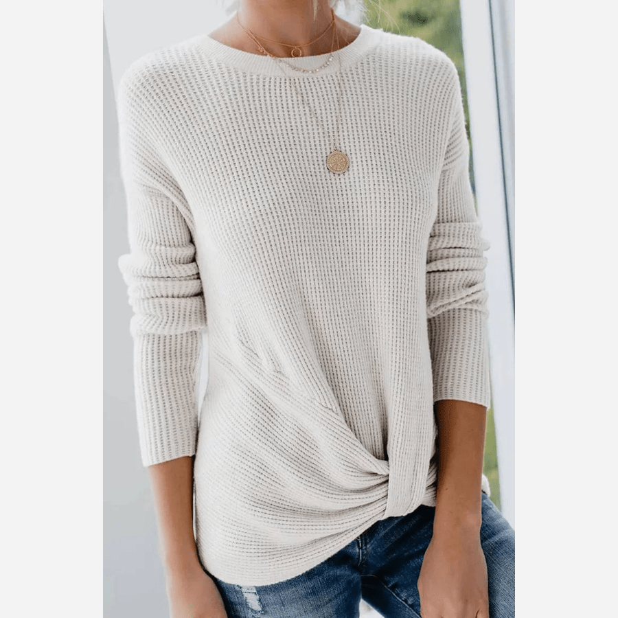 Krohn-e | Leichtgewicht Strickbluse mit Langarmdesign Gerippte Struktur Lässiger Komfort