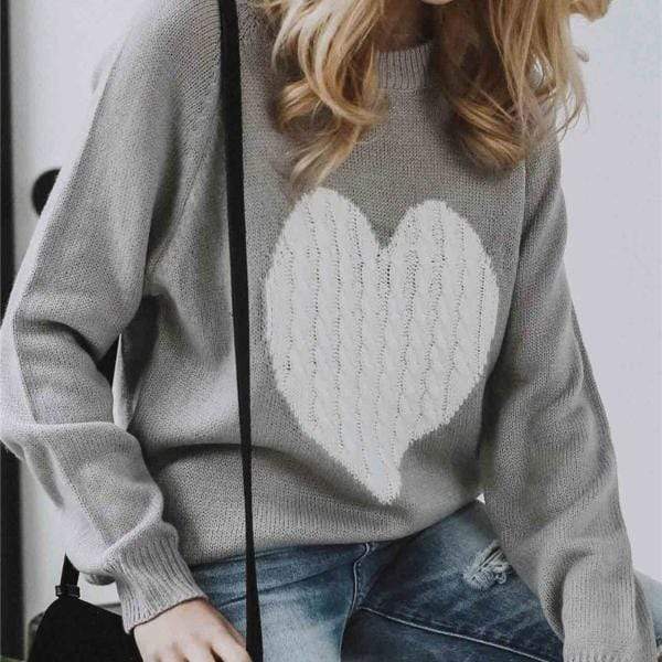 Krohn-e | Herz Patchwork Pullover Strickdesign Lässiger Komfort