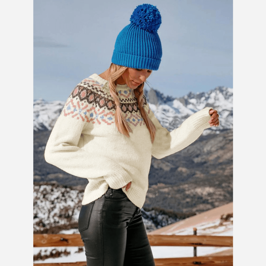 Krohn-e | Nordisk Strickpullover Wollmischung Vintage Winterstil