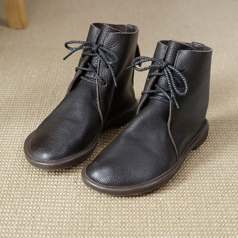 KROHN-E Damen Schnürstiefel Klassisch Komfort Alltagsschuhe