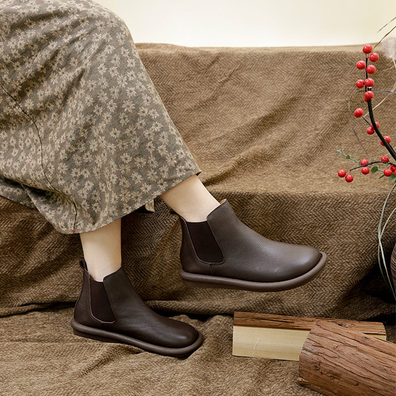 KROHN-E Damen Slip-On Stiefel Modern Minimalistisch Bequem
