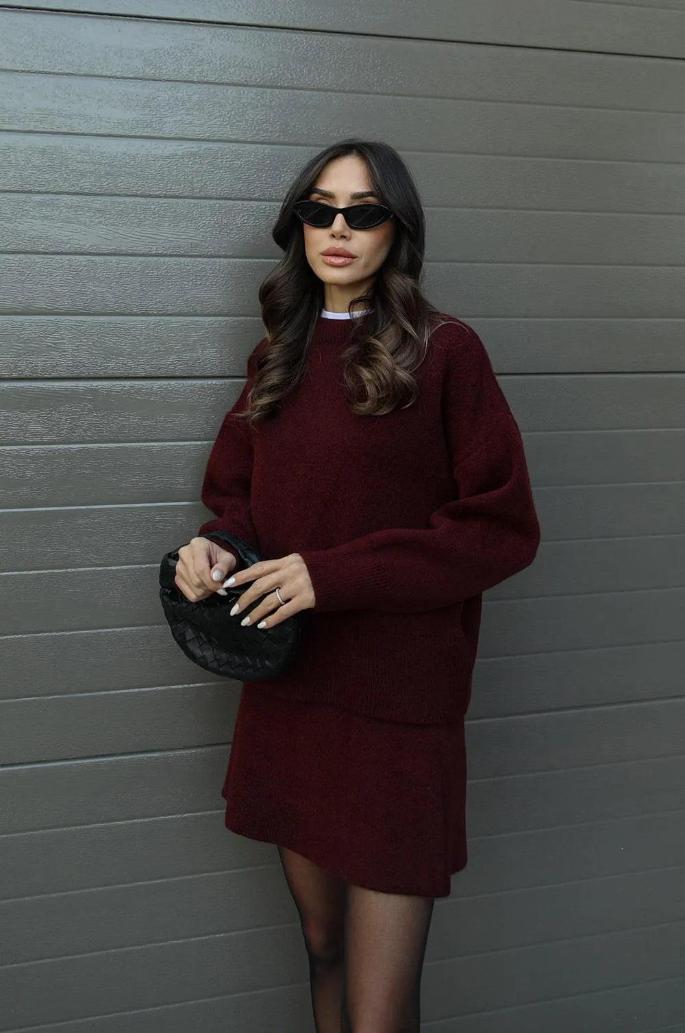 Modern Mona Sweater and Miniskirt