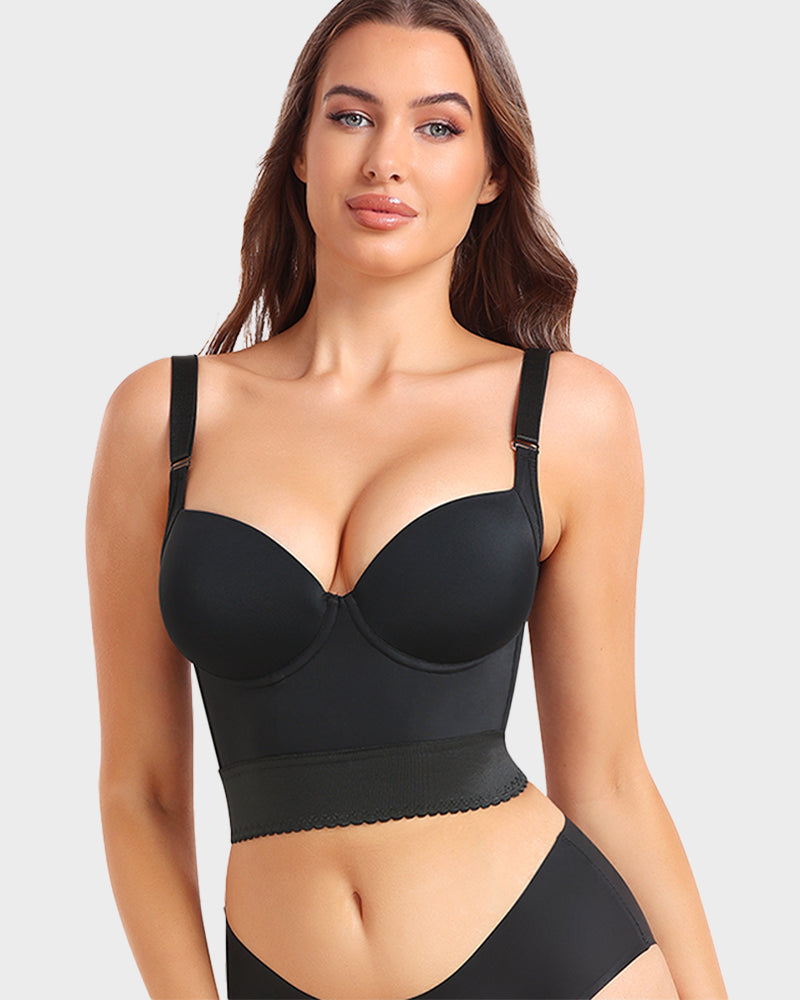 KROHN-E Damen Longline Push-Up BH Shapewear