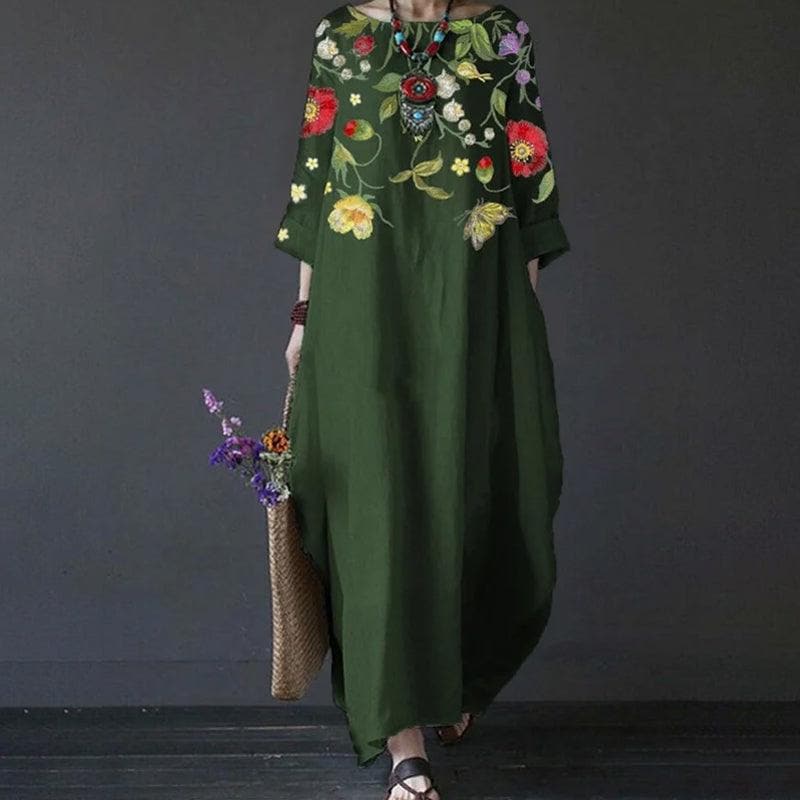 Brelhilda Maxikleid mit luftigem Blumenmuster