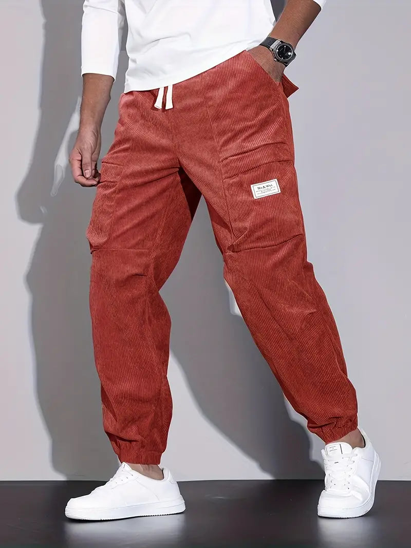 Bequeme Cord-Cargohose Brody für Herren im Streetwear-Stil mit Taschen