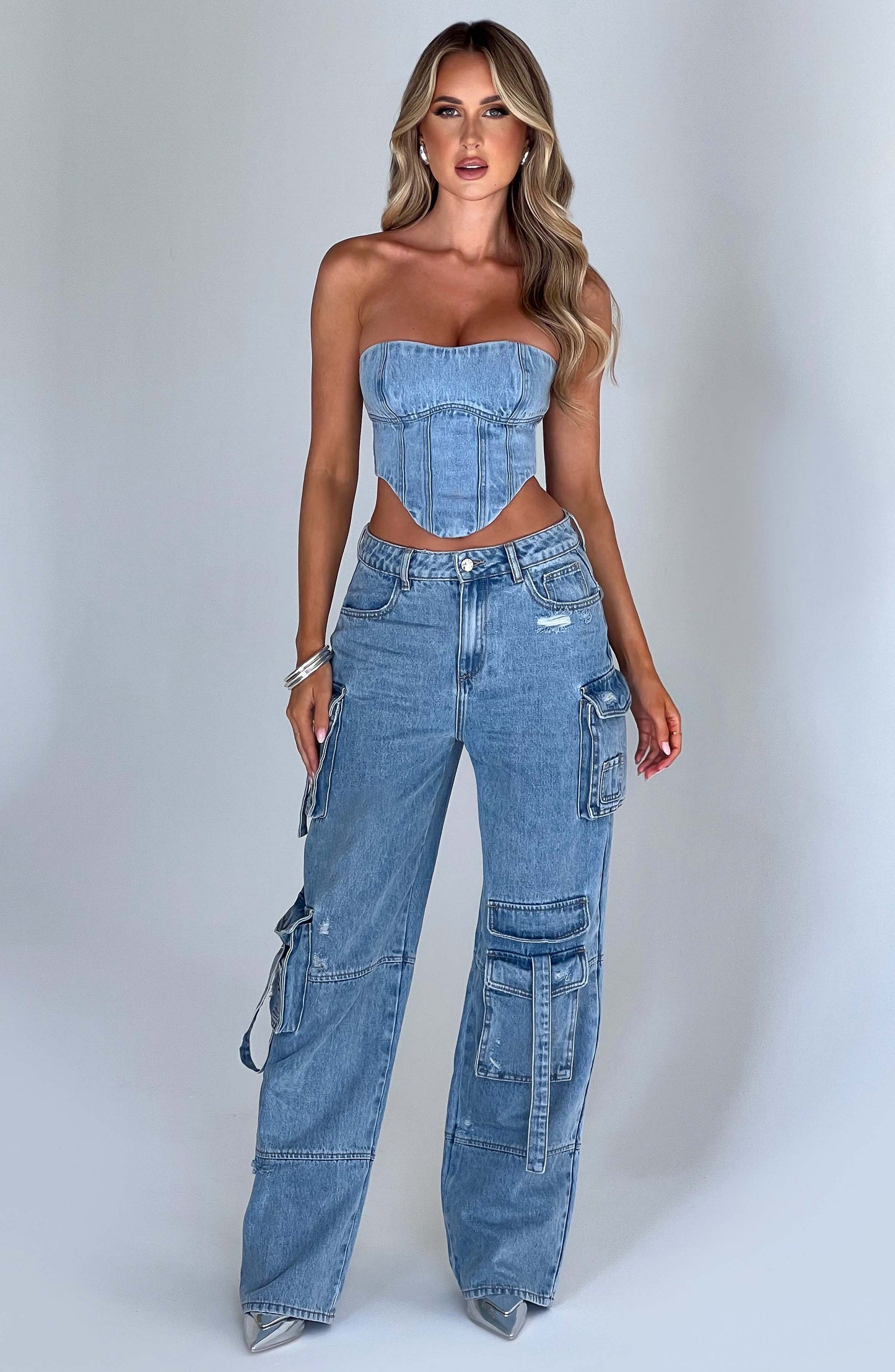 Damen Cargohose Jannika im angesagten Denim-Look