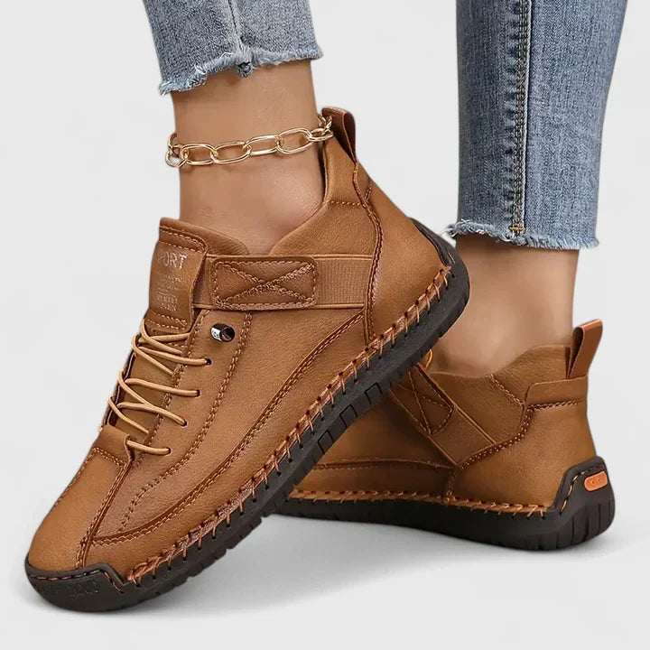 Petra | Damen-Sneaker in Lederoptik mit Klettverschluss