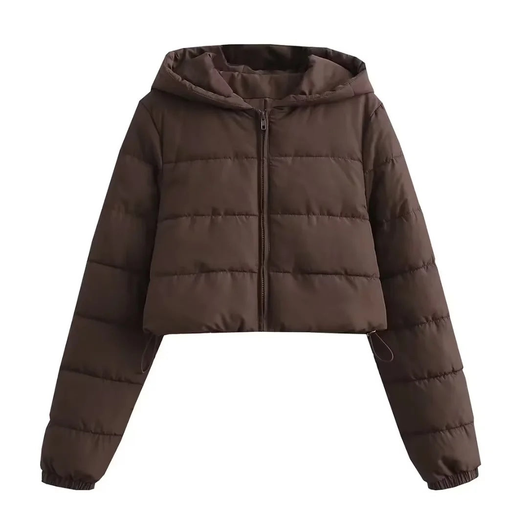 Krohn-e | Kapuzen Cropped Slim Winterjacke