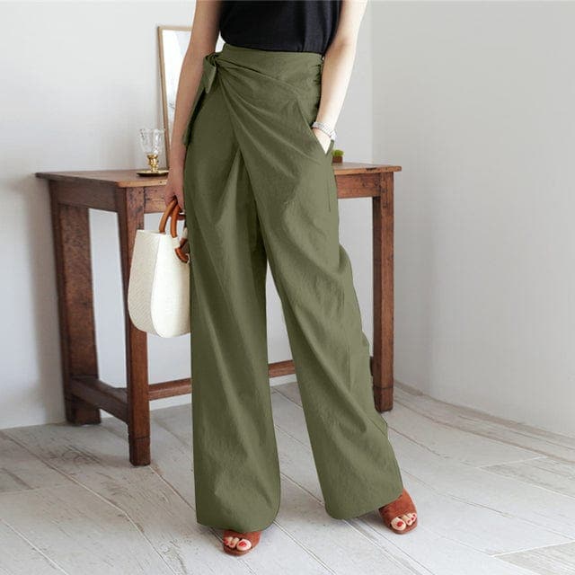 Elegante Wickelhose von Elaine mit hoher Taille