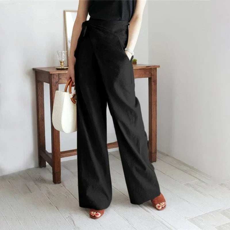 Elegante Wickelhose von Elaine mit hoher Taille