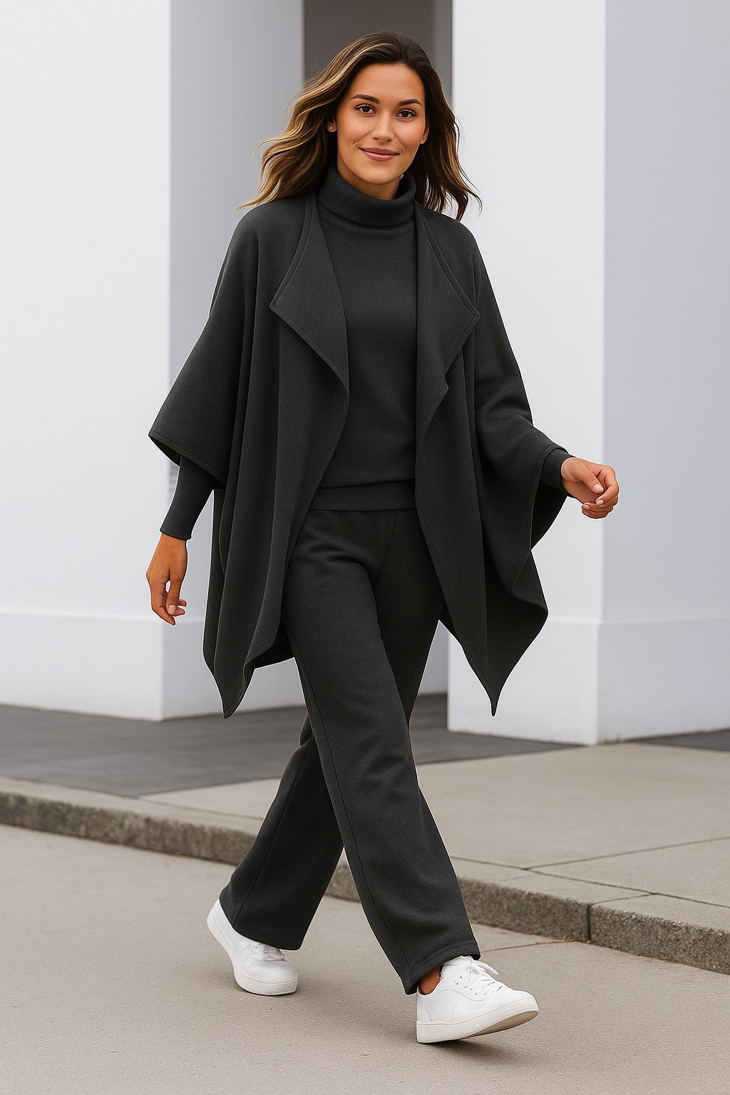 Krohn-e | Strick-Set mit Strickjacke, Oberteil und Hose