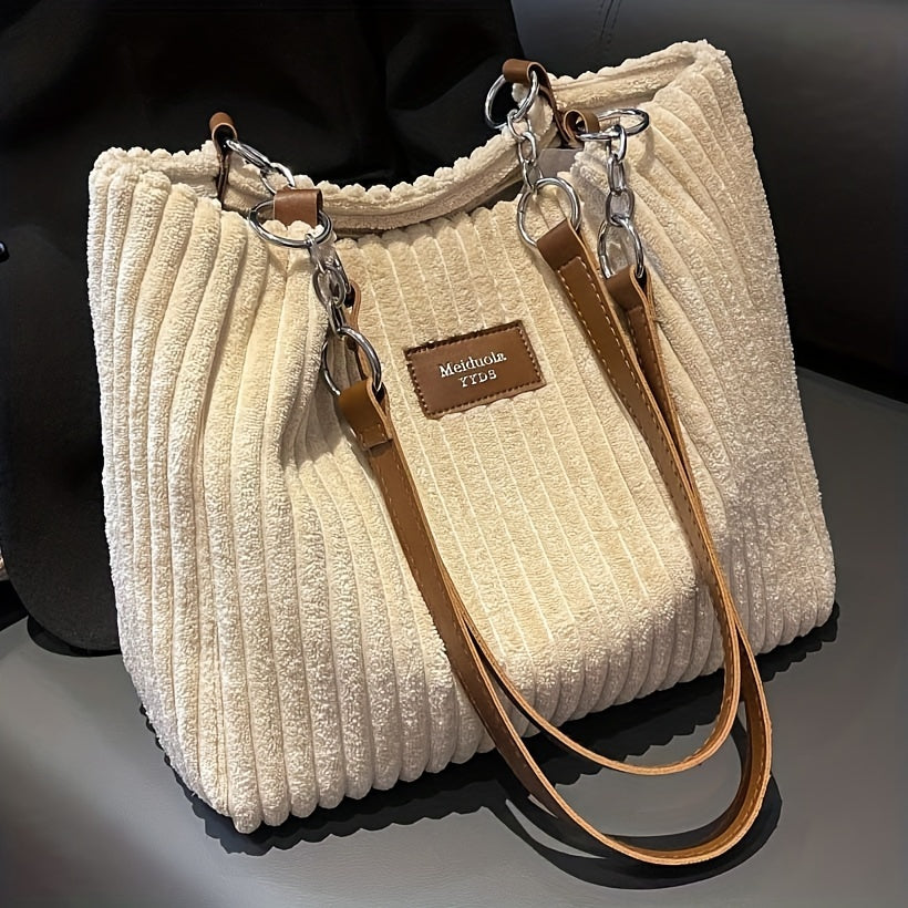 Schultertasche im eleganten Cord-Stil