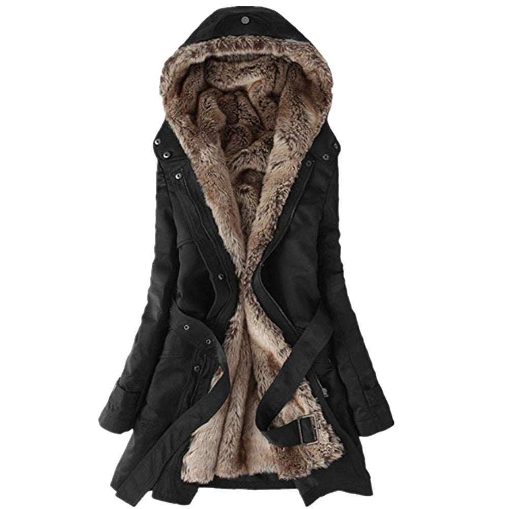 Krohn-e | Gefütterter Damen ParkA-mit Gürtel und Schicken Details