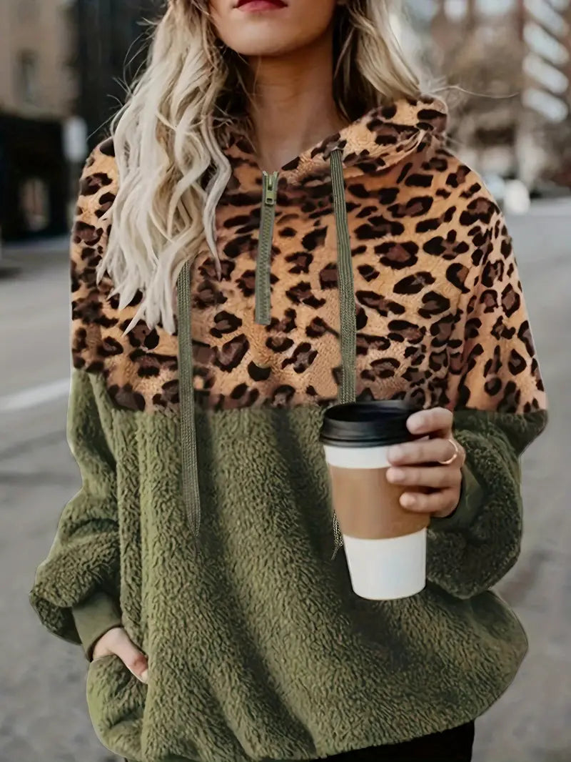 Krohn-e | Leopardenmuster Farbblock Pullover