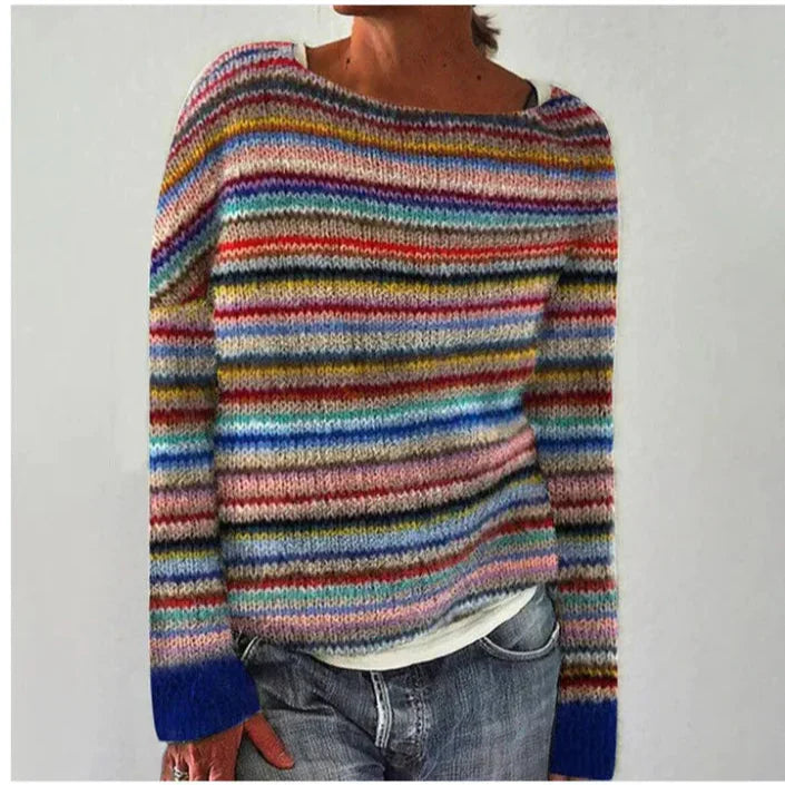 Sigrid | Damen pullover Winterwald-Muster Rundhals