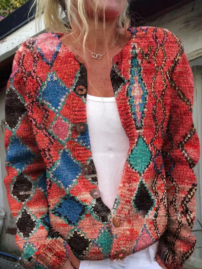 Krohn-e | Bequemer Strick Damen Cardigan mit Knöpfen