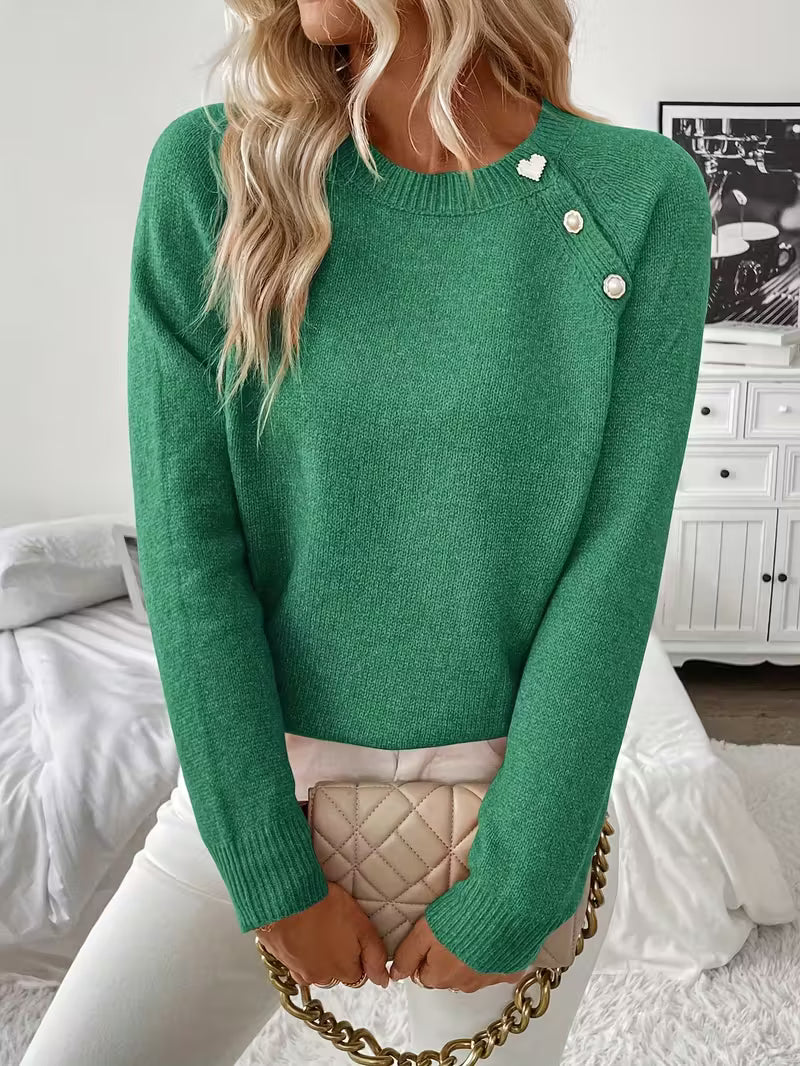KROHN-E Damen Strickpullover Langarm Soft-Knit Vielseitig Basic