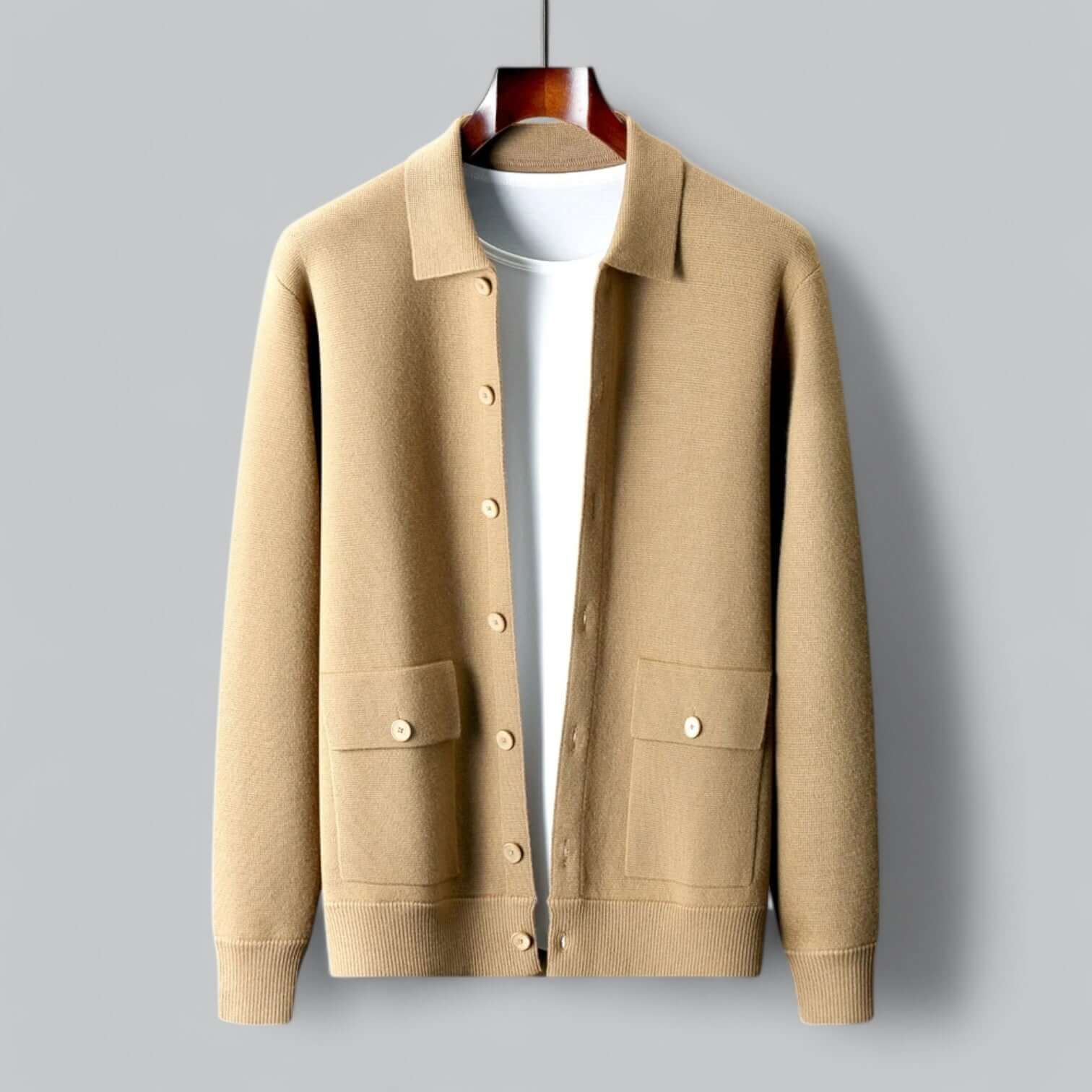 Krohn-e | Herren Kaschmir-Mischung Cardigan Jacke