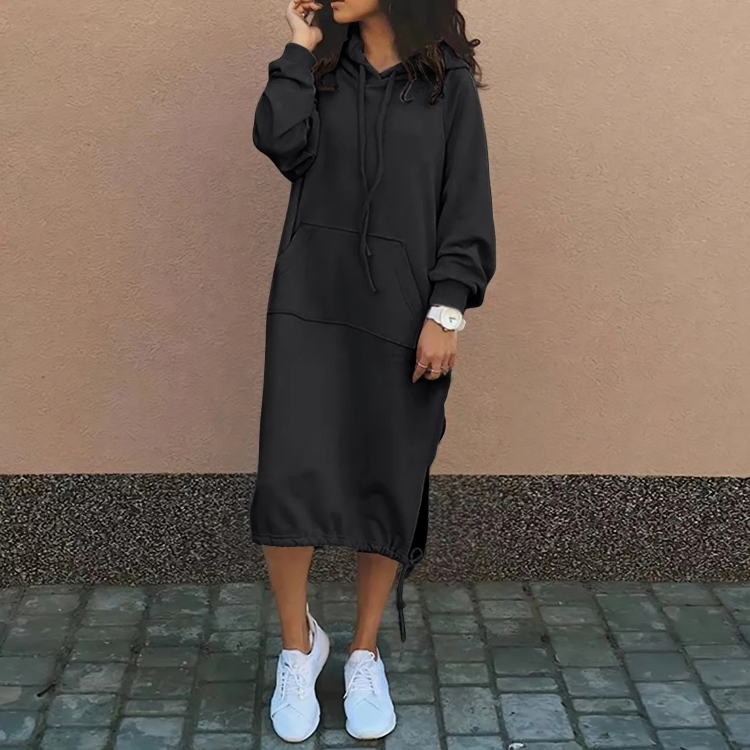 Frauen Kapuzenkleid, lässig geschnitten