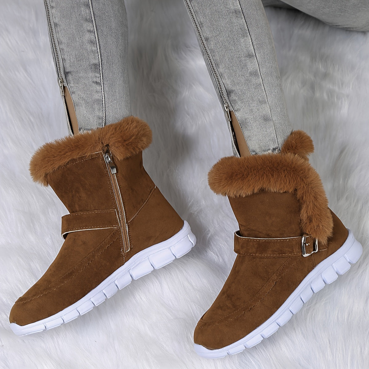 Krohn-e | Schneestiefel mit Schnalle und Seitenreißverschluss