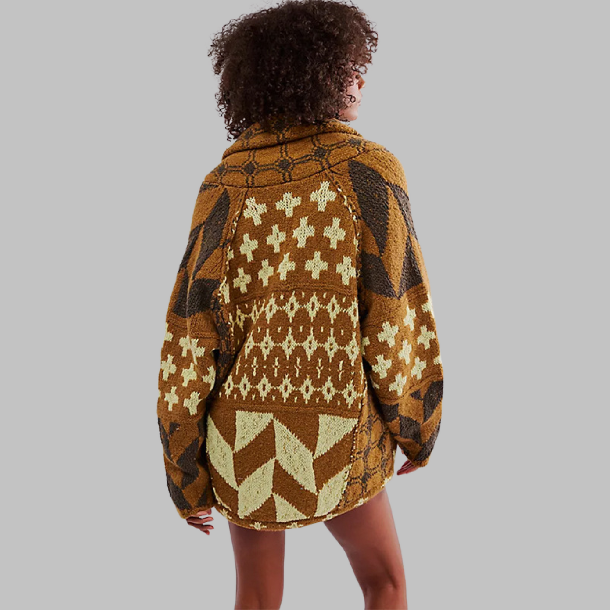 Krohn-e | Weiche Jacke mit Modernen Geometrischen Mustern