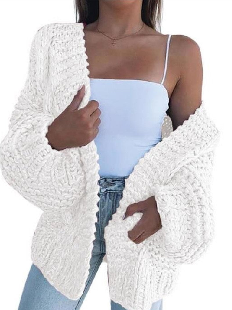 Krohn-e | Chunky Strickcardigan Weich und Warm Trendiger Komfort
