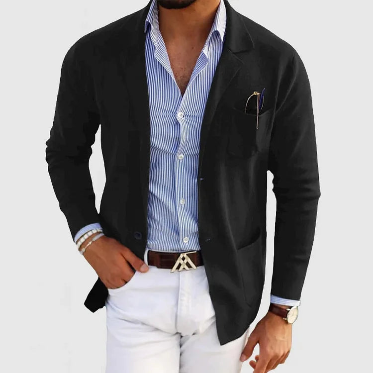 Krohn-e | Herrenblazer mit Lässigen Knopftaschen und Reverskragen