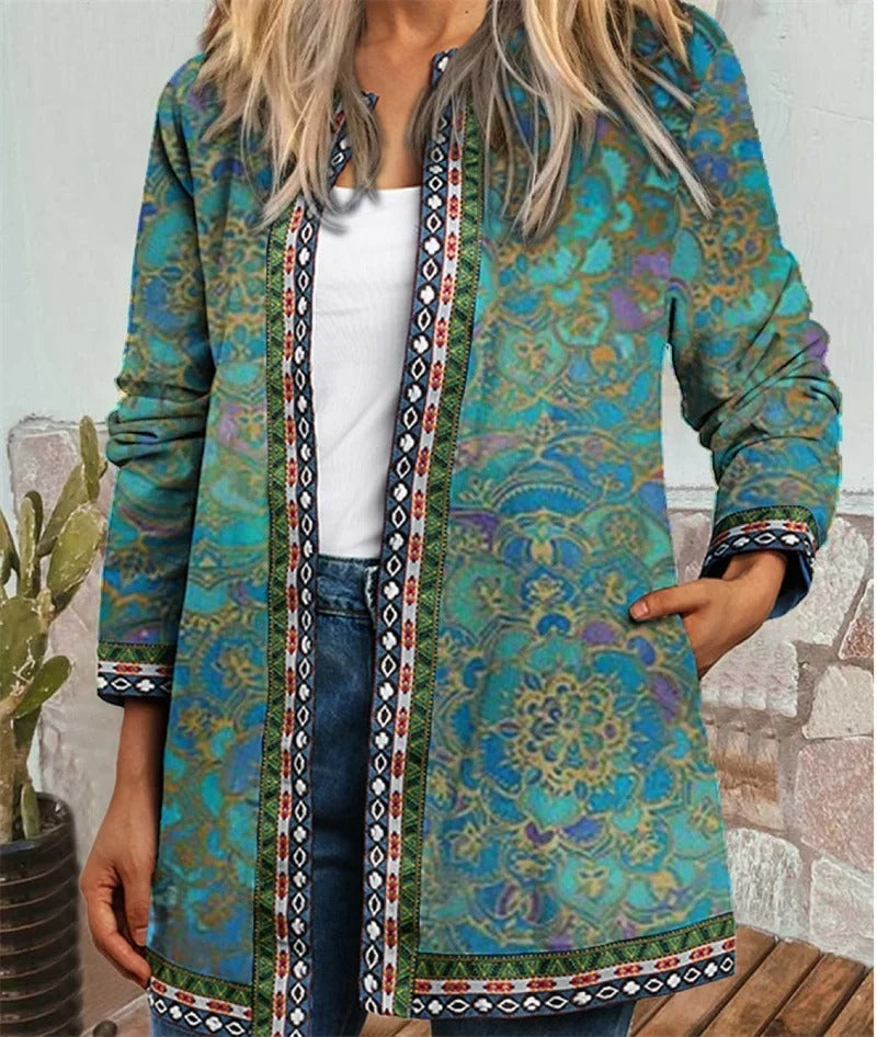 Krohn-e | Boho Jacke mit Farbenfrohem Muster