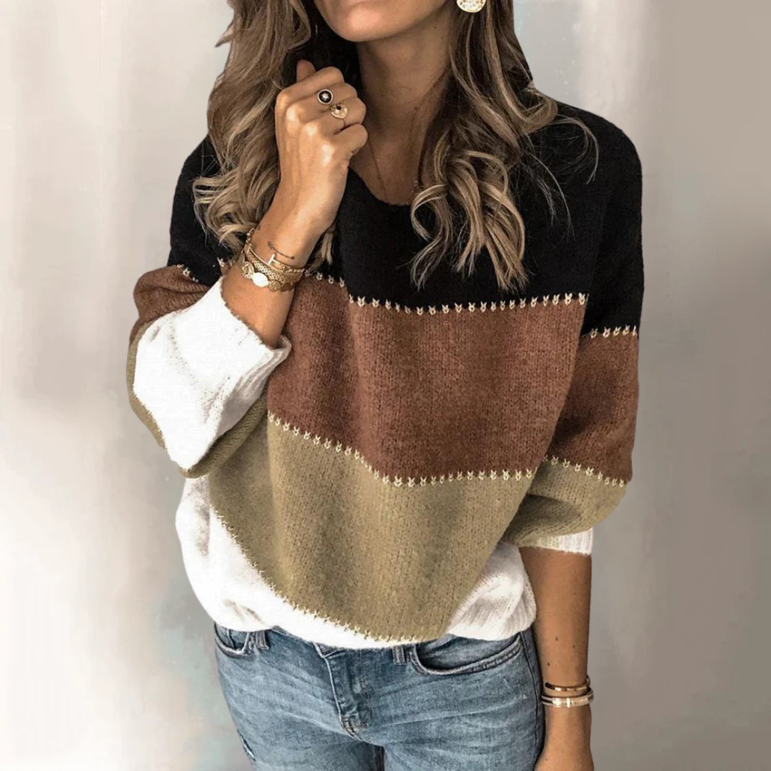 Krohn-e | klassischer gestreifter Strickpullover