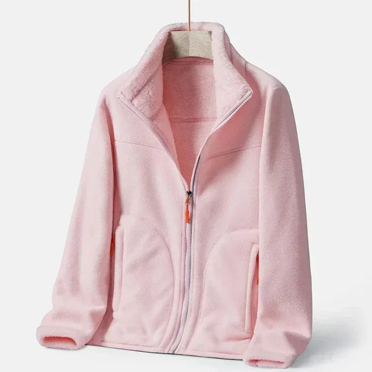 Krohn-e | Warme Fleecejacke mit Doppelter Knopfleiste für Damen