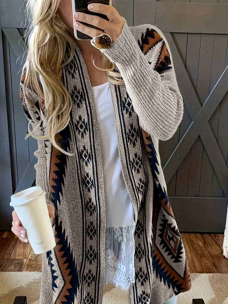 Krohn-e | Boho Chic Offene Frontstrickjacke