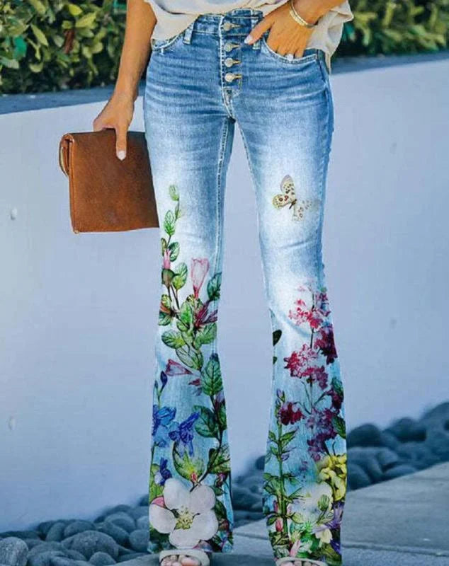 Jeans mit Blumenmuster von Ada