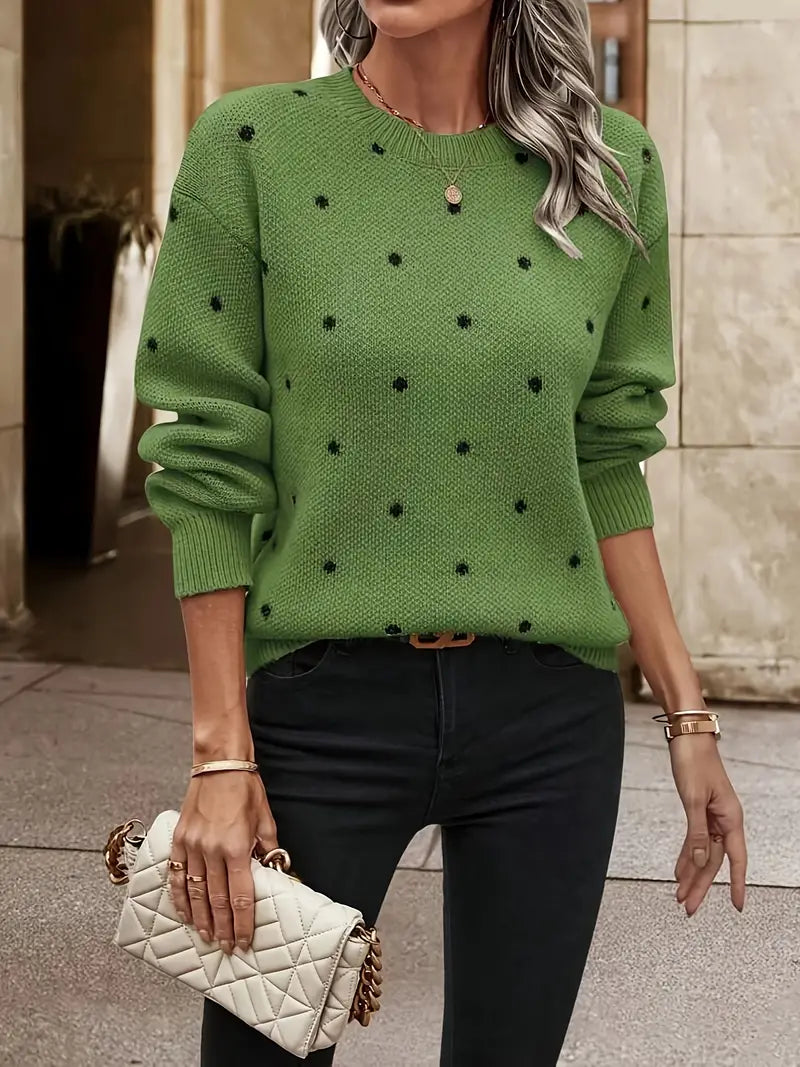 Krohn-e | Gestickter Pullover mit Punkten