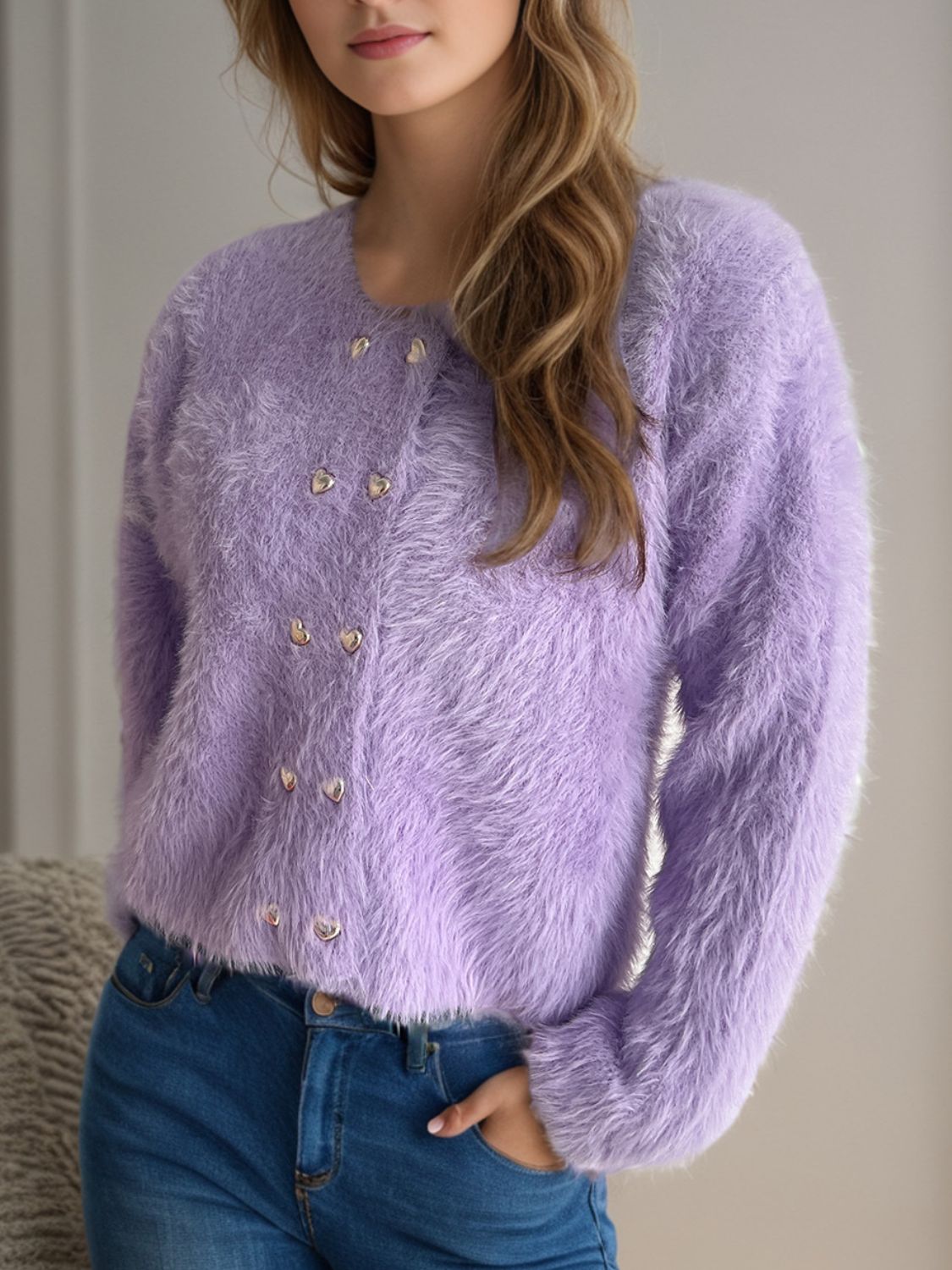 Krohn-e | Pelzstrick-cardigan Weicher Faux Fur Elegantes Design