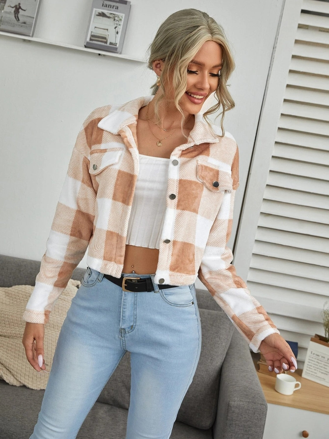 Krohn-e | Karierter Button-Down-Kragenjacke