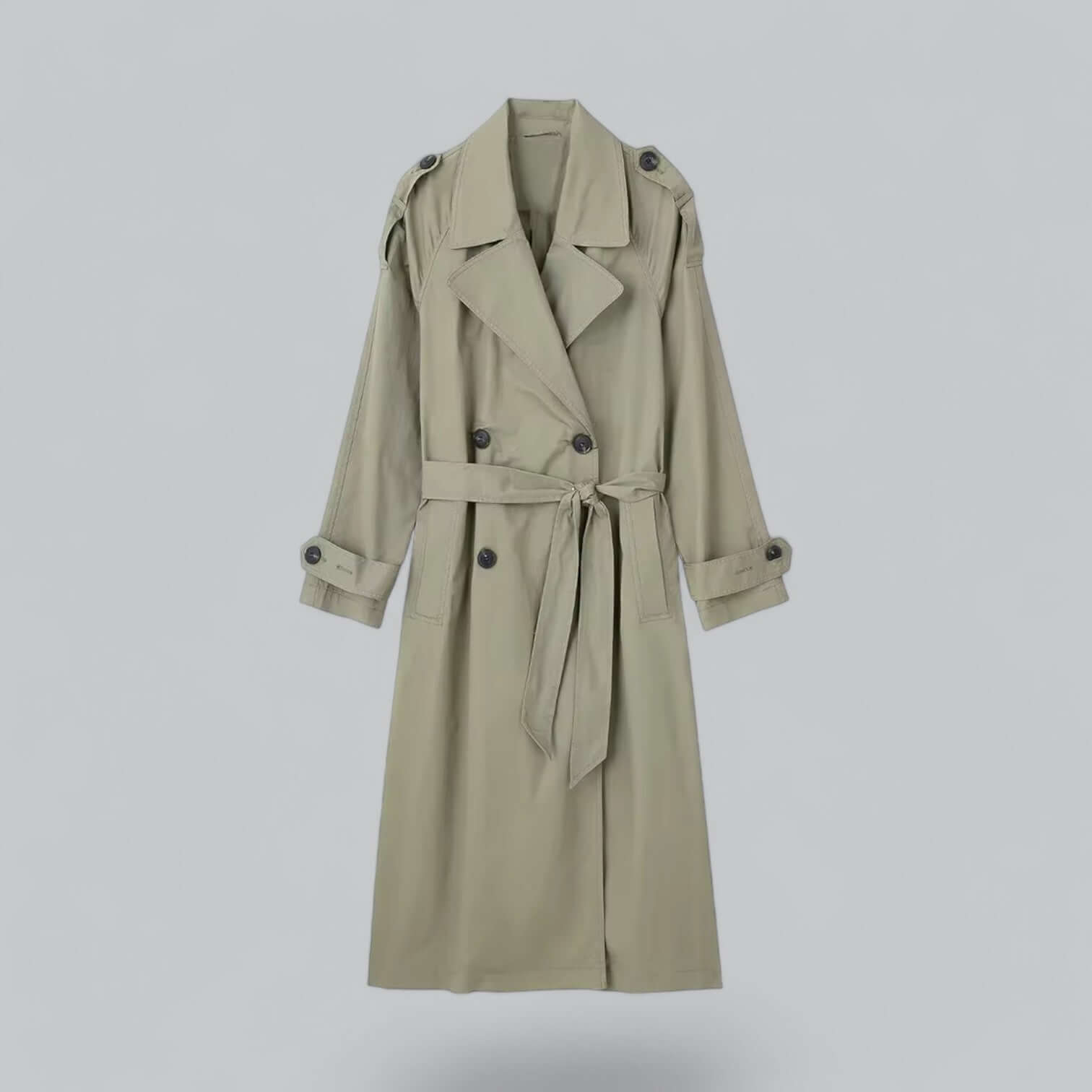 Krohn-e | Eleganter doppelt gefütterter Damen-Trenchcoat mit Gürtel
