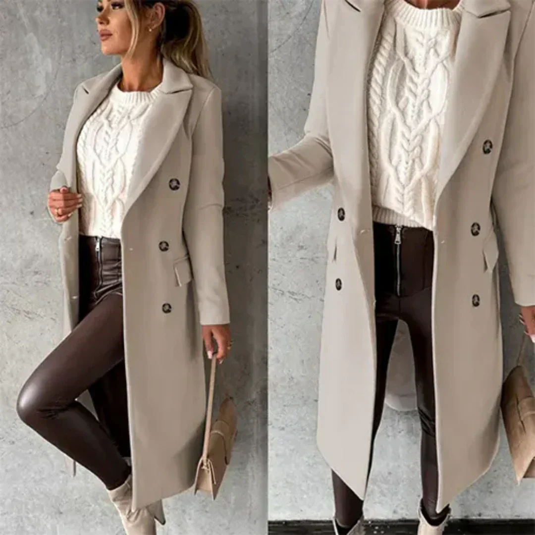 Krohn-e | Damen Warme Trench Mantel - Winter