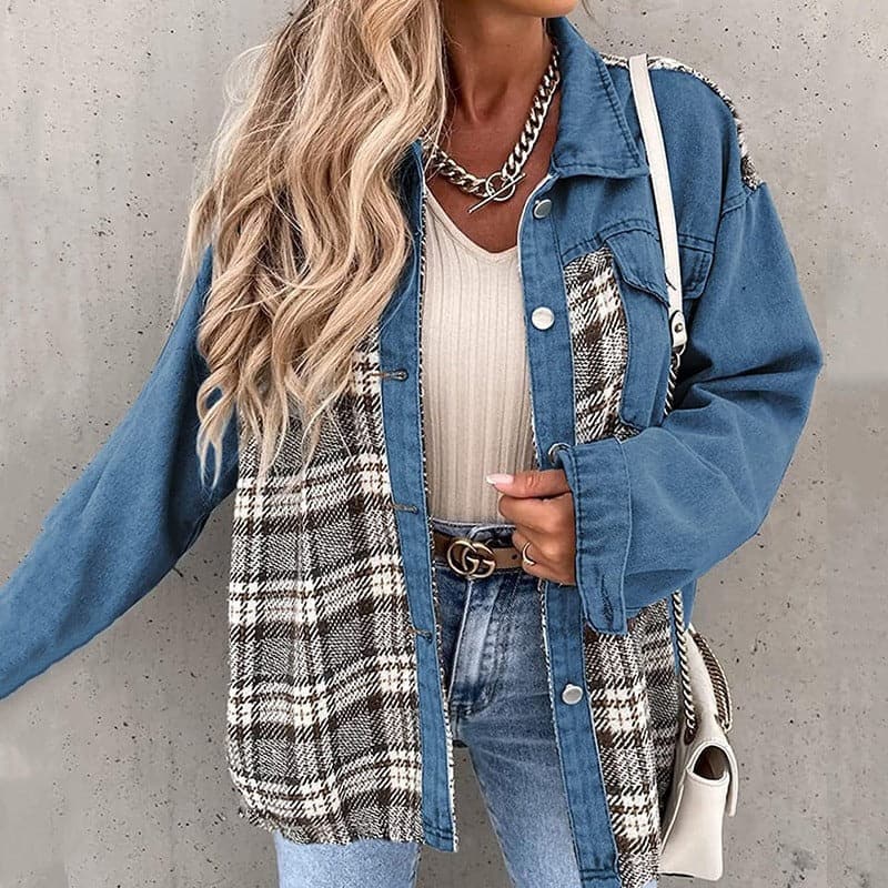Krohn-e | Shirtjacke - Oversize Passform - Karierte und Einfarbige - Lange Ärmel - Knöpfe